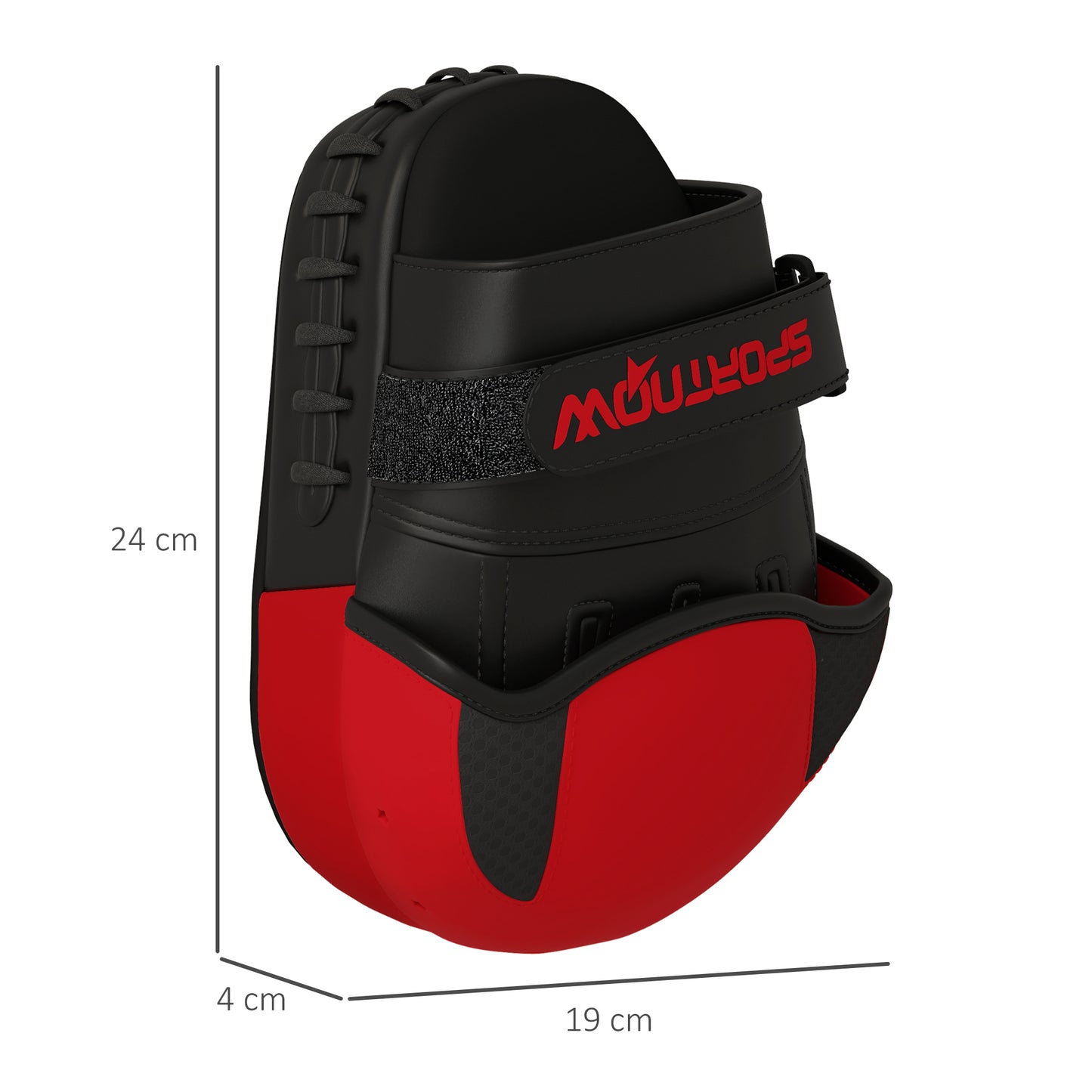 Pattes d’ours boxe SPORTNOW en rouge et noir, revêtement PU et coutures renforcées
