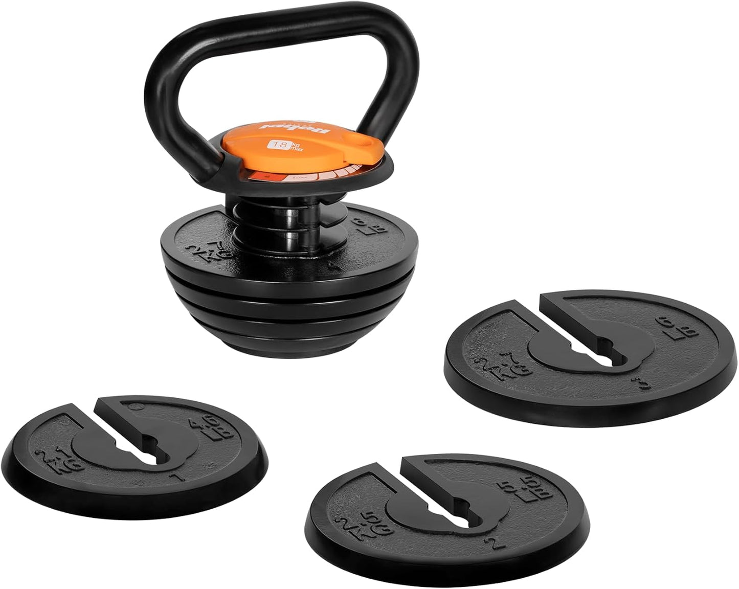 Kettlebell en fonte réglable - 3,5 kg à 18 kg