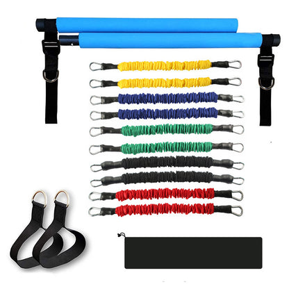 Kit-barre-Pilates-portable-avec-bandes-bleu