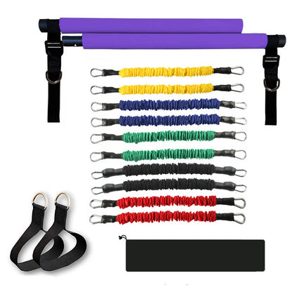 Kit-barre-Pilates-portable-avec-bandes-mauve