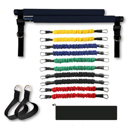 Kit-barre-Pilates-portable-avec-bandes-noir