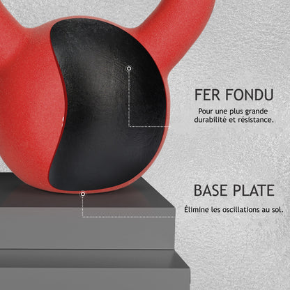 Kettlebell 10kg en fonte avec revêtement néoprène