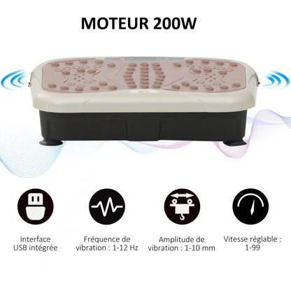 Power plate platforme oscillante avec moteur puissant de 200W et charge maximale de 120 kg